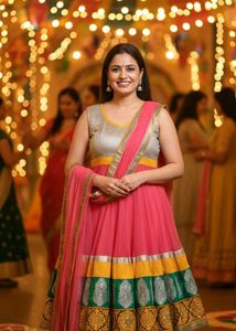 Elegant Anarkali dress With Bottom &amp; Dupatta