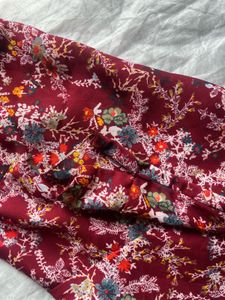 Burgundy Floral One-Shoulder Maxi Dress