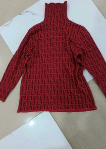 Red FF logo luxury FENDI print