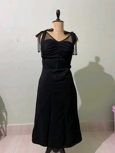 Chic Black Mesh Detail Dress