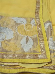 Vibrant Yellow Embroidered Saree