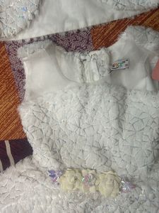 Baby Girl White Frock With Jeacket