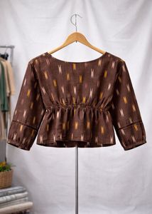 Stylish Ikat Print Peplum Top