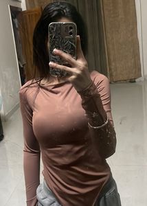 H&amp;M Brown Long Sleeve Bodysuit