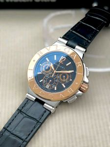 Bvlgari Luxury Chronograph Watch – Black Dial &amp; Le