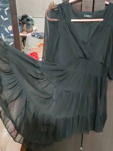 Black Tiered Fit and Flare Dress