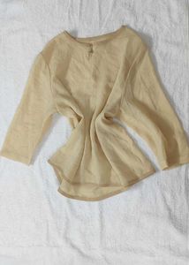 Cream Textured Kurta