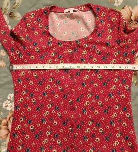 Floral Red Top