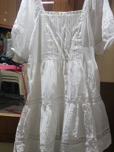 Elegant White Puff Sleeve Dress