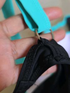 Two-Piece Bikini Set - Black &amp; Teal