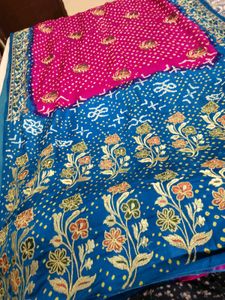 gajji silk bandhani saree