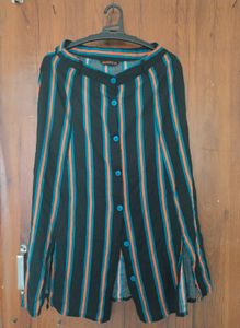 Striped aline long skirt