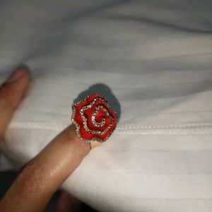 Red Black Golden Rose Ring
