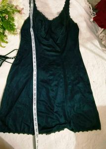 Black satin slip  nighty with thong👍