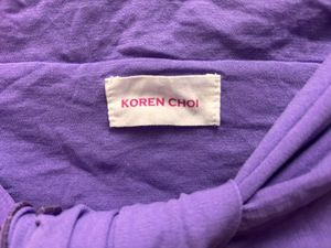 Purple Tie-Front Long Sleeve Top