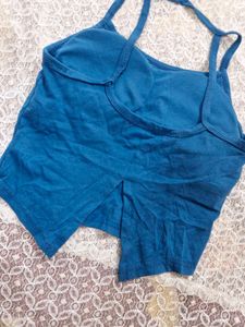 Blue Crop Top