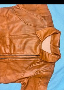 Classic Brown Faux Leather Moto Jacket