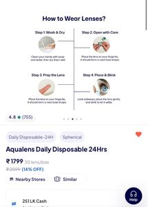 1 Day Contact Lenses for -3 Number