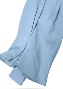 Chic Ruffle Front Blue Blouse
