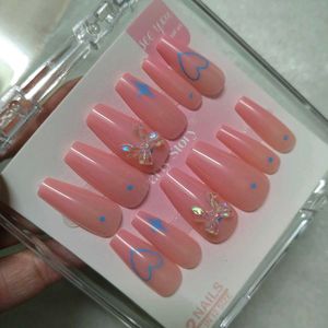 Pink French Press-On Nails