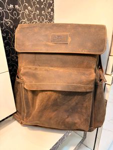 Rustic Brown Leather Backpack