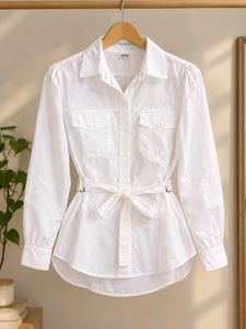 ZARA Chic White Button-Up Blouse