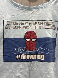 Funny Spiderman "Drowning" T-Shirt