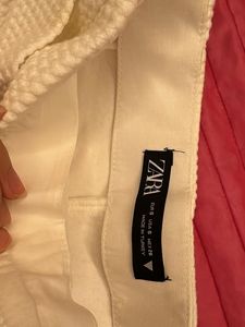 White Textured Skort with Belt