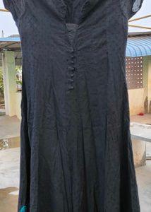 Boho Embroidered Black Maxi Dress