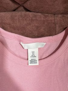 Barely Used - Pink Ribbed Cropped Tank Top