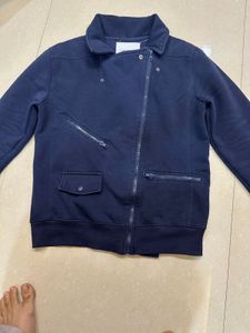 Zara Navy Blue Moto Jacket | Winter Wear |Chest 40
