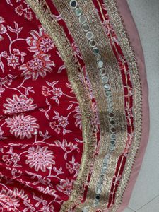 Red Print Lehenga Choli Set For 2-3 years o