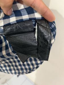 Zara Slim Fit Blue And White Check Shirt