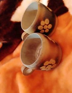 💯 new premium Set of 2 Unique Brown bamboo Cups