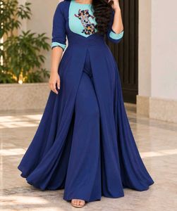 Navy Bloom cape like handwork Anarkali set