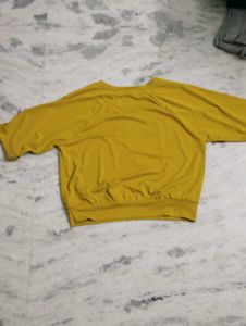 Yellow Graphic Print baggy  Sweatshirt