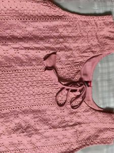 Pink Embroidered Kurta with Leggings