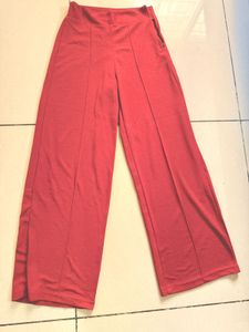 Coral coloured Wide Leg Pants