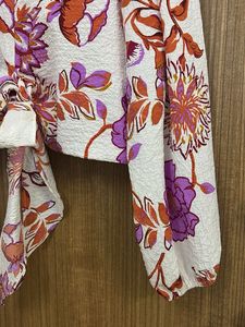 Boho Floral Tie-Front Crop Top
