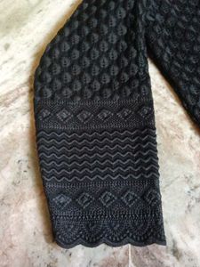 Black Textured Kurta in size m