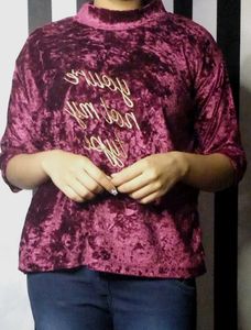 Burgundy Velvet Top