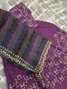 Purple Embroidered Lehenga Set