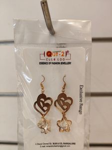 Cute Yellow Flower Heart Earrings