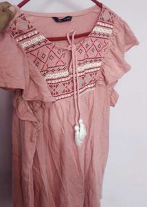 Baby Pink Flutter Sleeve Top