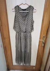Polka Dot Chiffon Midi Dress Never Used