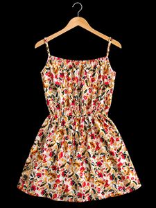 Floral Print Spaghetti Strap short kurti
