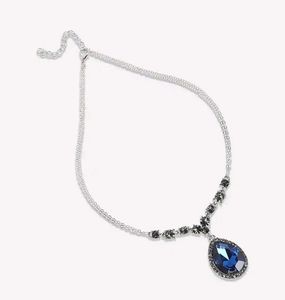 Stunning Blue Teardrop Pendant Necklace