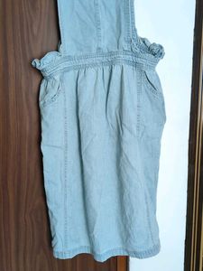 Light Wash Denim Pinafore Dress