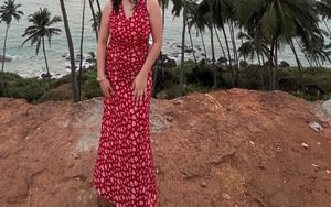 Chic Red Floral Maxi Dress