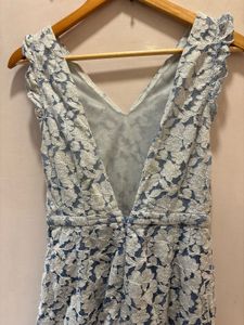 Elegant Blue Lace Jumpsuit